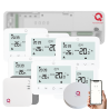 Q20 Underfloor Heating Automation Kit, Smart Management for 8 Zones, Fully Wireless, 6 Wifi Thermostats, e-Hub Included, RF