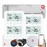 Q20 Underfloor Heating Automation Kit, Smart Management for 8 Zones, Fully Wireless, 4 Wifi Thermostats, 8 NC, e-Hub Included