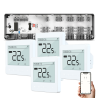 Q10 Underfloor Heating Automation Kit, Smart Management and Monitoring for 8 Zones, 4 Wired Recessed Q40 Thermostats, White