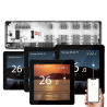 Q10 Underfloor Heating Automation Kit, Smart Management for 8 Zones, 4 Wired Recessed Q50 Thermostats, Touchscreen, Phone App